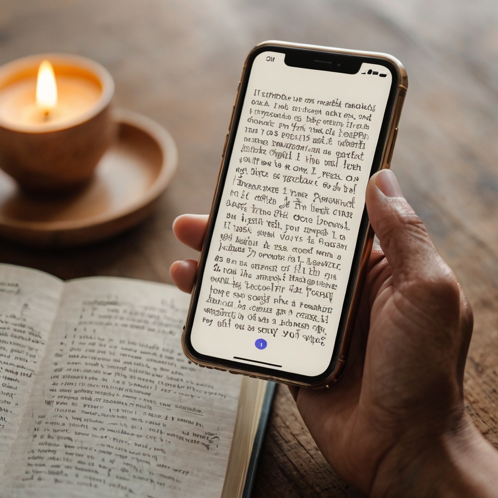 Person reading inspirational mental health quote for motivation